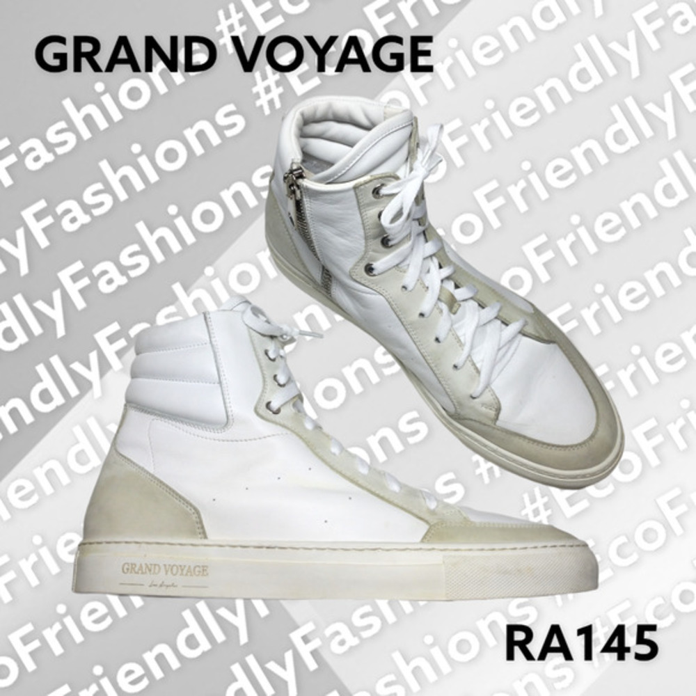 Grand Voyage Men's BELMONDO DUE White High Top Lace-Up Sneaker US 10.5